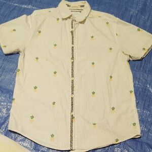 H&M Cream Pineapple Pattern Shirt
